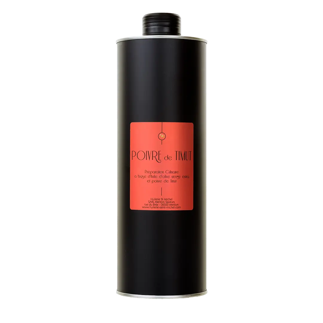 Huile d'olive au poivre de Timut Huilerie Saint Michel