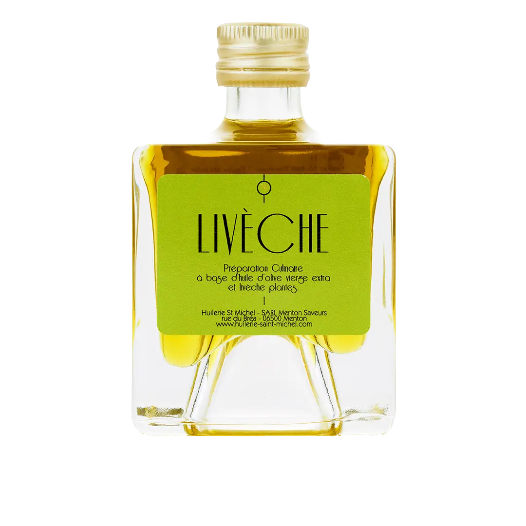 Huile d'olive à la Livèche (Chefs Gaël et Mickaël Tourteaux)  Huilerie Saint Michel