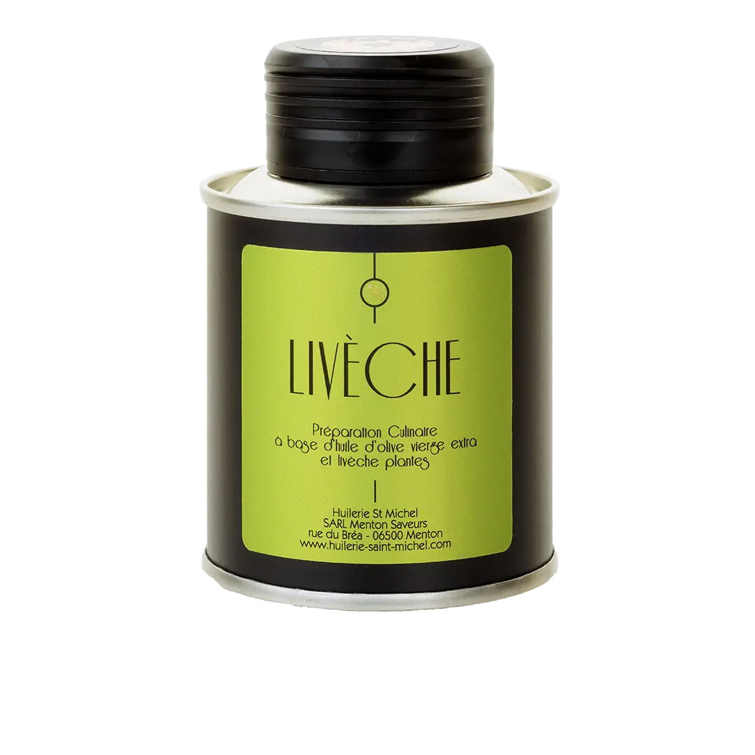 Huile d'olive à la Livèche (Chefs Gaël et Mickaël Tourteaux)  Huilerie Saint Michel
