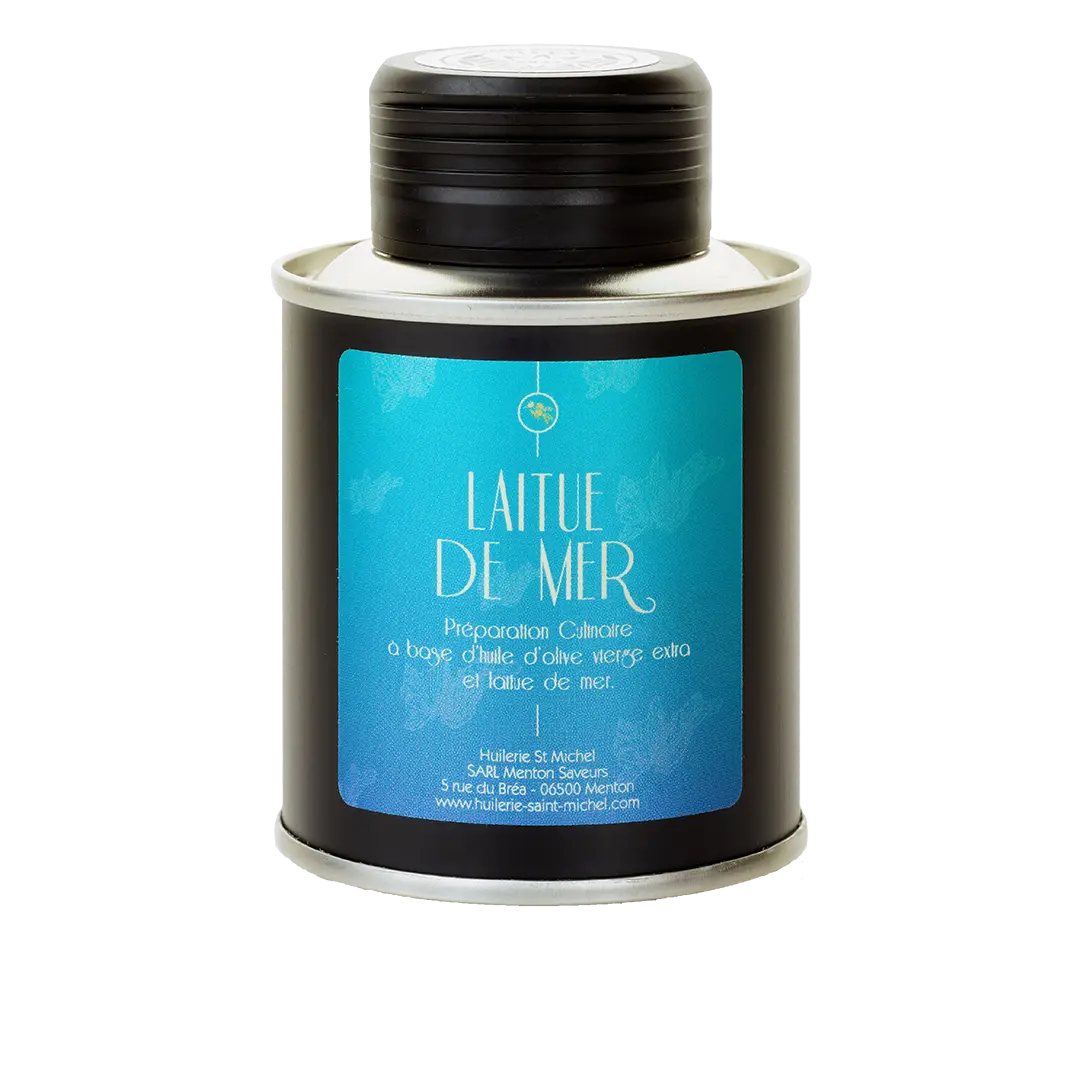 Huile d'olive à la laitue de mer (Chef Mauro Colagreco)  Huilerie Saint Michel