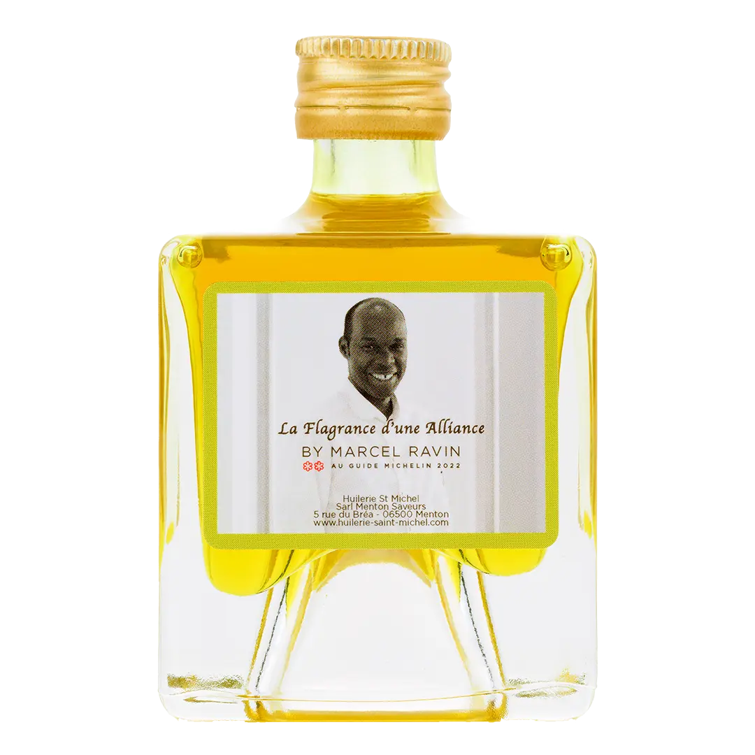 Huile d'olive au Curcuma di Mandja (Chef Marcel Ravin)  Huilerie Saint Michel