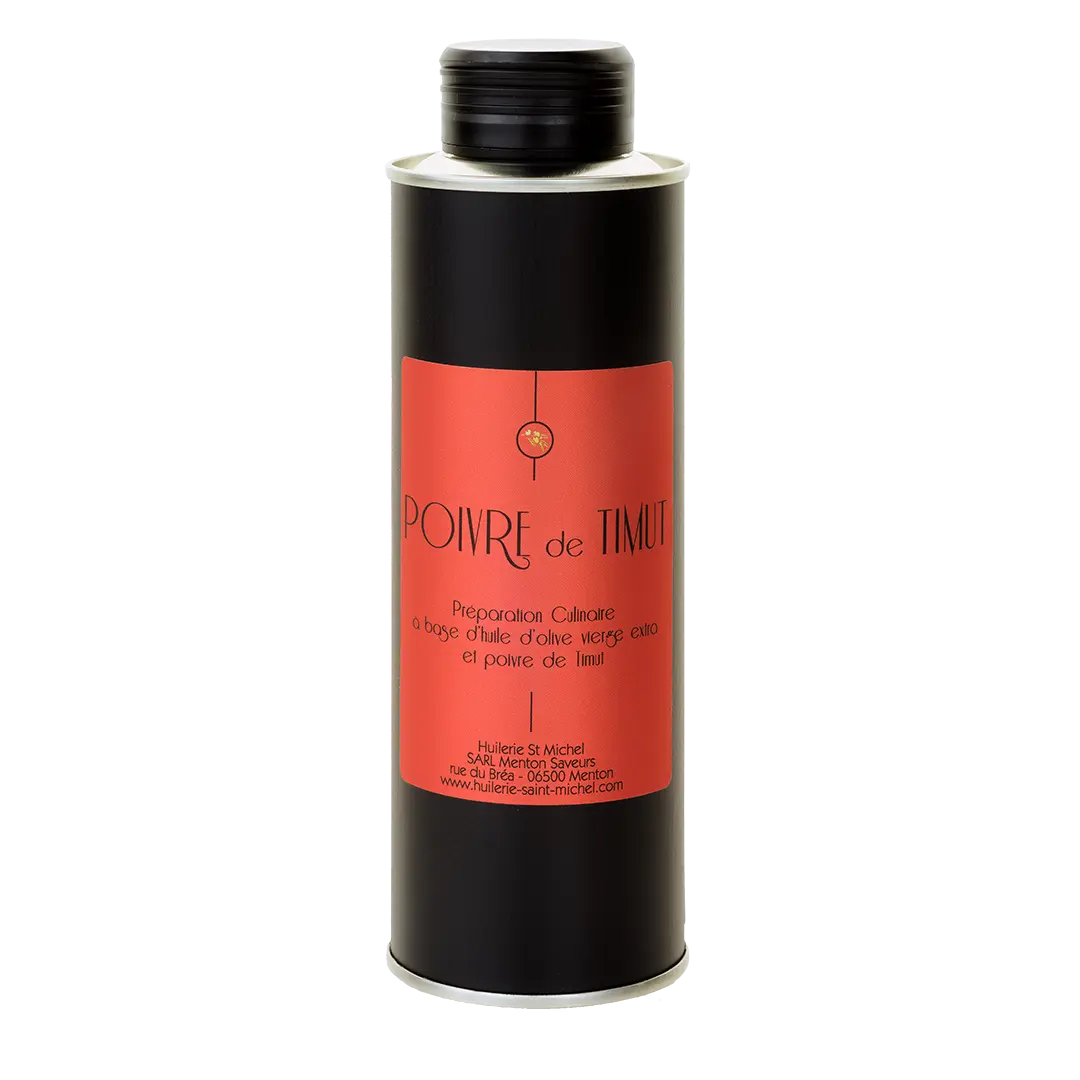 Huile d'olive au poivre de Timut  Huilerie Saint Michel