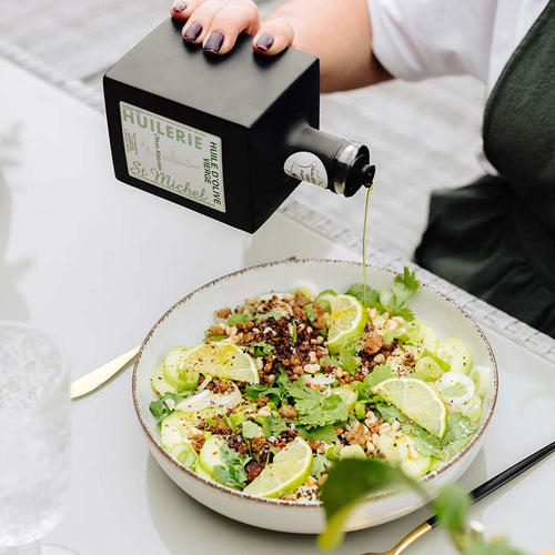 100% French virgin olive oil made from ripe black olives