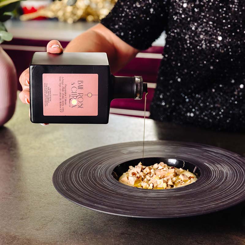 Olive oils with Menton Lemon IGP and Pink Berry (Chef Mauro Colagreco)